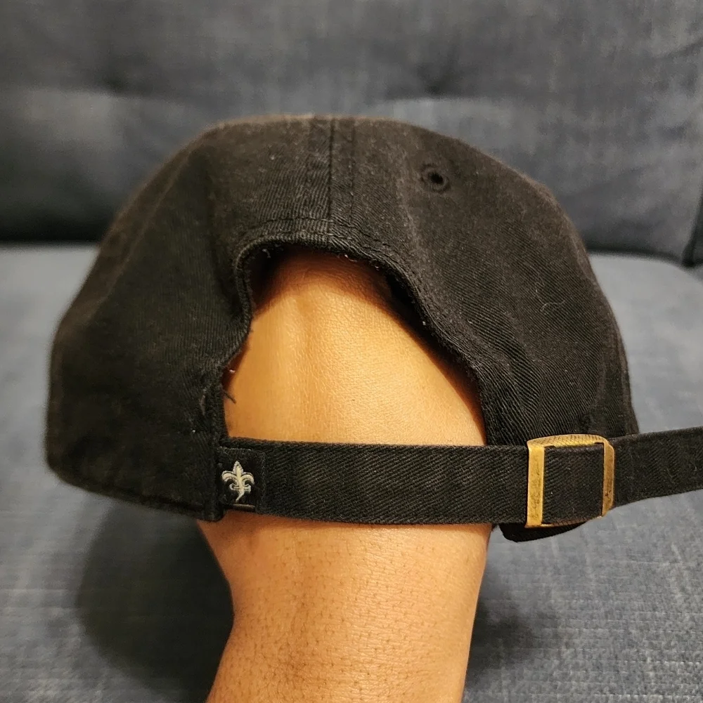 Black Cap with Gold Fleur-de-Lis Embroidery